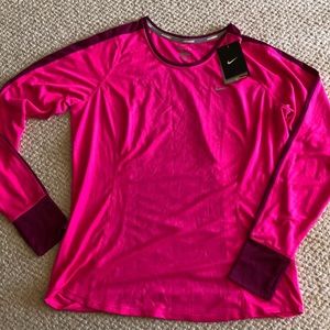 NIKE NEW PURPLE AND PINK DRY FIT LONG SLEEVE